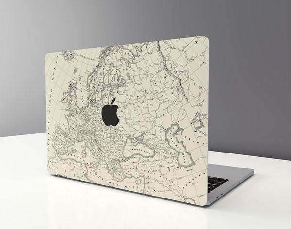 Europe Map MacBook Pro Touch 16 Skin MacBook Air Cover MacBook Retina 12 Protective Vinyl skin Anti Scratch Laptop Top and Bottom Cover