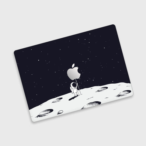 Lone Astronaut with Flag Standing on the Moon, Skin Decal Wrap Kit Compatible with the Apple MacBook Pro or MacBook Air