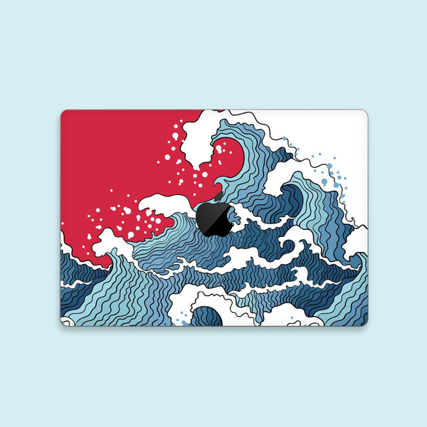 Red Waves Keyboard MacBook Pro Touch 16 Skin MacBook Air Cover MacBook Retina 12 Protective Vinyl skin Anti Scratch Laptop Cover