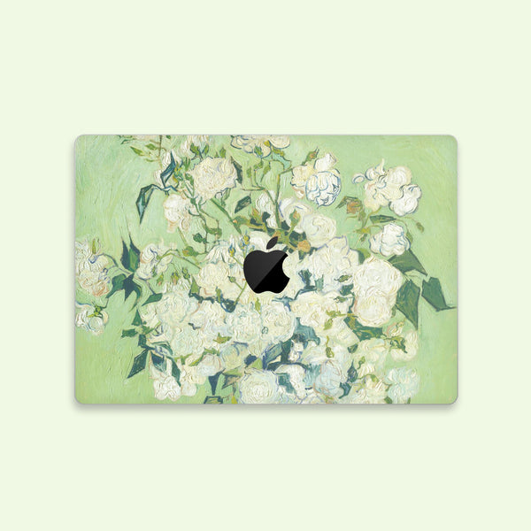 Laptop Skin MacBook Pro Sticker Apple Mac Air Decal Retina Touch Bar Cover MacBook Pro 16 Skin MacBook Pro 15 MacBook Air 13 White rose