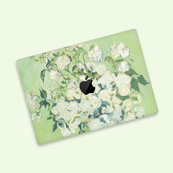 Laptop Skin MacBook Pro Sticker Apple Mac Air Decal Retina Touch Bar Cover MacBook Pro 16 Skin MacBook Pro 15 MacBook Air 13 White rose